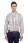 T4S1115031 Men’s Stan Check 2-Pocket Long Sleeve Shirt | Navy / Tan