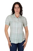 T4S2113091 Women’s Blake Pin Tuck Short Sleeve Shirt | Sage