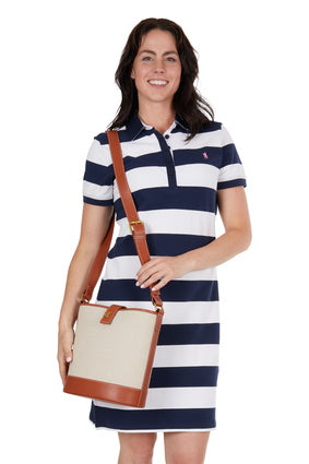 T4S2411064 Wmns Beth SS Polo Dress | Navy/ White