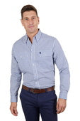 T4S1115029 Men’s Bert Check 2-Pocket Long Sleeve Shirt | Navy / Blue