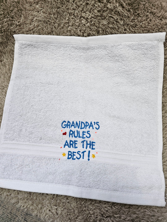 1431763 Embroidered Face Washer | Grandpas Rules