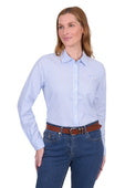 T5S2130124 Women’s Laura Linen Long Sleeve Shirt | Blue / White