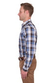 T5S1118037 Men’s Daniel Check 1-Pocket Long Sleeve Shirt | Navy/Green
