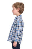 H5S7101185 Kids Gibson 1/2 Plkt LS Shirt | Blue/Tan