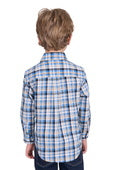 H5S7101185 Kids Gibson 1/2 Plkt LS Shirt | Blue/Tan