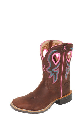 TCWXTR019 WOMEN’S 9” PINK TECH X2 ZIP BOOT | Chocolate Truffle / Pink