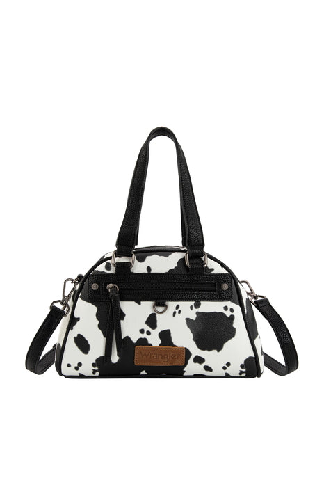 X6S4933BAG Cow Print Handbag | Black