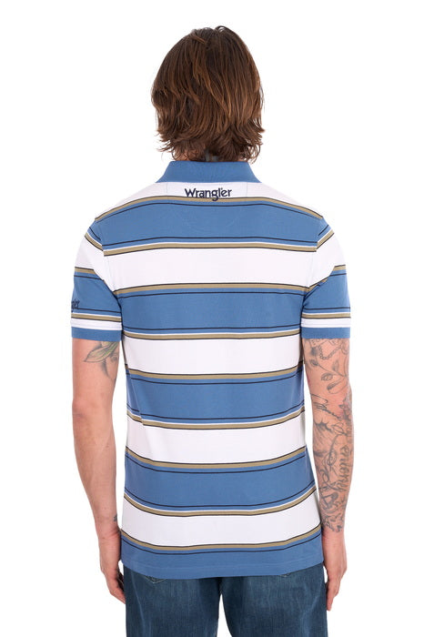 X6S1560679 Mens Mick 1PKT SS Polo | Denim/White