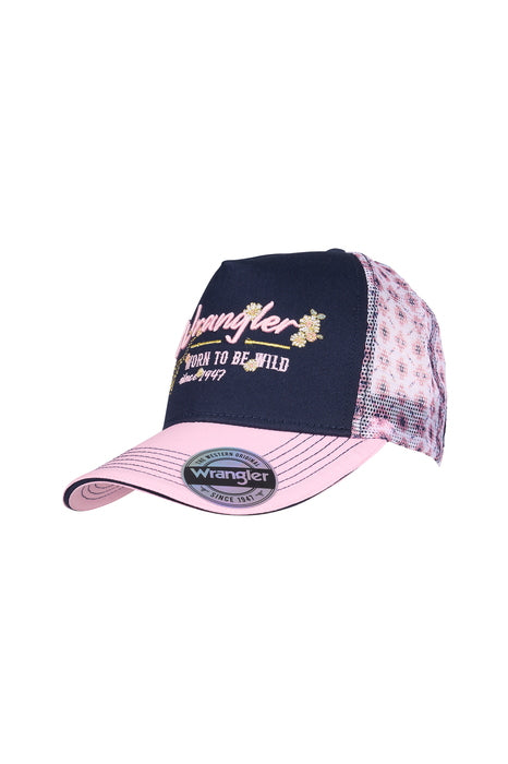 X6S2935CAP Bella HP Ponytail Trucker Cap | Navy/Pastel Pink