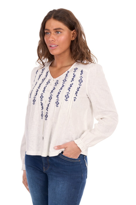 X6S2501614 Wmns Ava LS Blouse | White