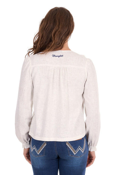 X6S2501614 Wmns Ava LS Blouse | White