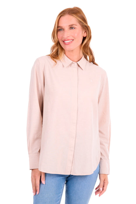 T6S2124084 Wmns Elvie LS Shirt | Natural Marle
