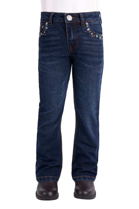 PCP5208341 Girls Blossom Boot Cut Jeans | Evening Sky