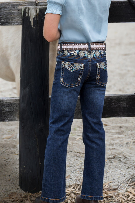 PCP5208341 Girls Blossom Boot Cut Jeans | Evening Sky