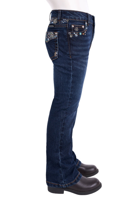 PCP5208341 Girls Blossom Boot Cut Jeans | Evening Sky