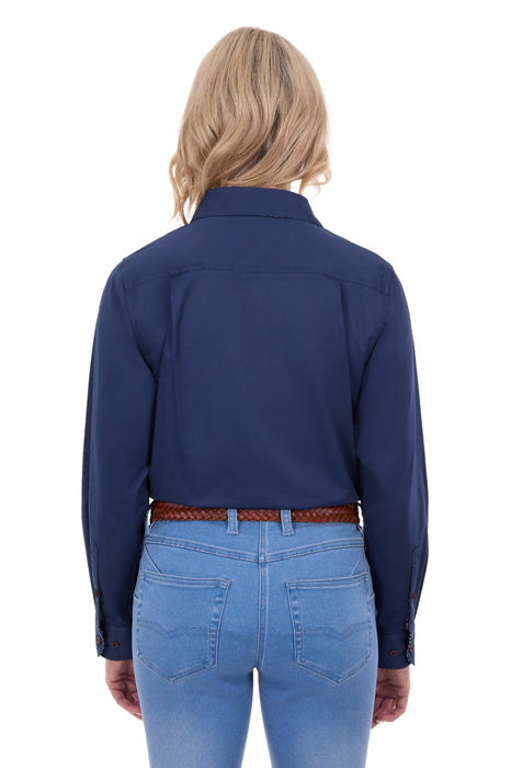 TCP2100106 Womens Stretch Drill Half Button L/S Work Shirt