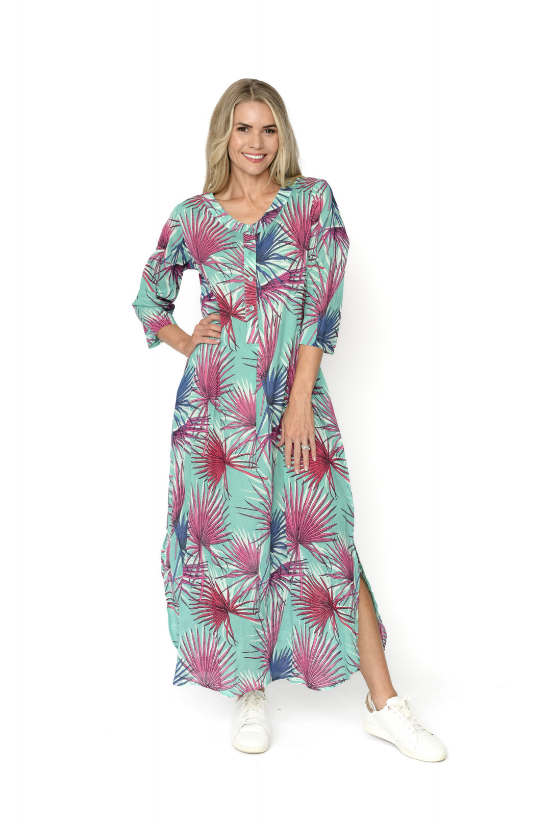 DW55H Melina Maxi Dress | Palm Leaves