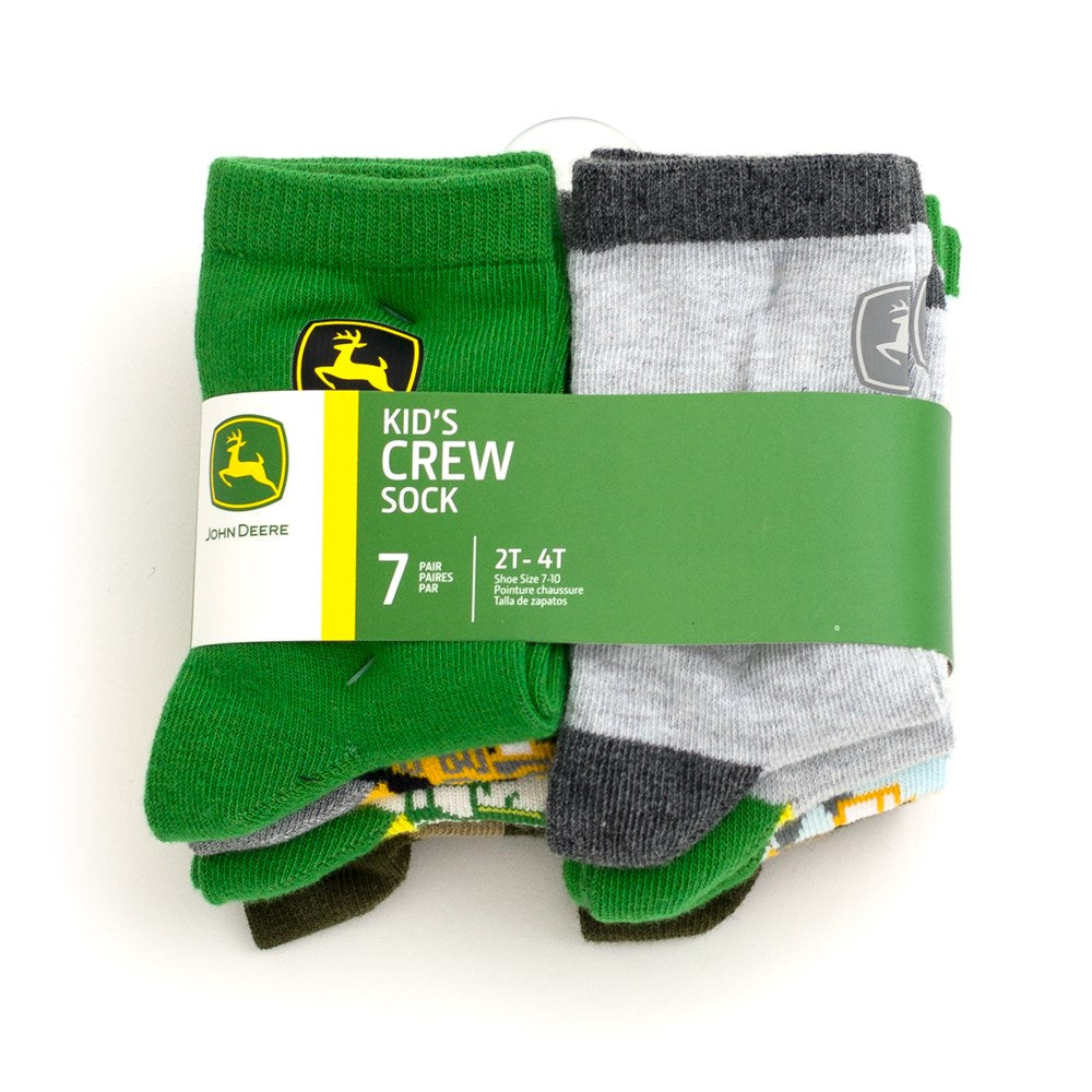 25Y3686JR-TMY24 John Deere 7 Pack Crew Socks