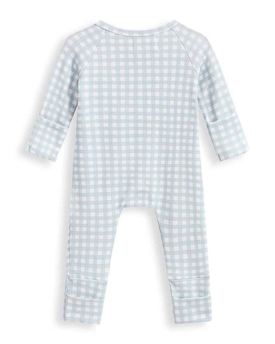 Growsuit Light Blue Gingham Rib: 0 (6-12m)