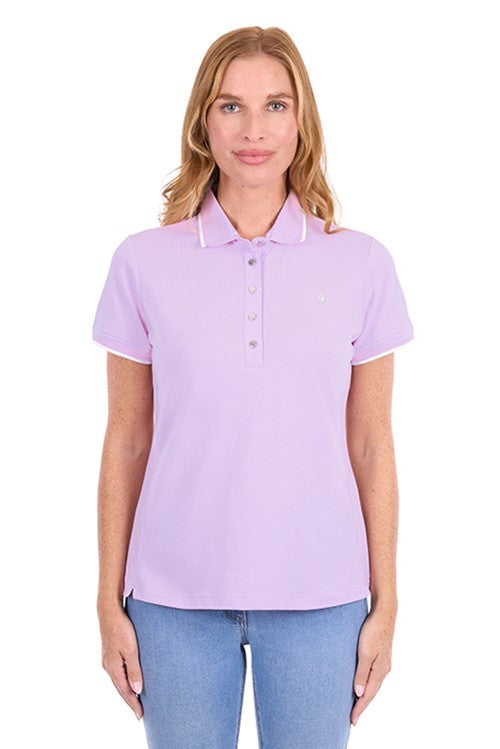T6S2523051 Ladies Michelle Short Sleeve Polo | Lilac