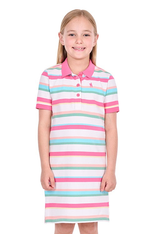 T6S5408057 Girls Chiara Short Sleeve Polo Dress