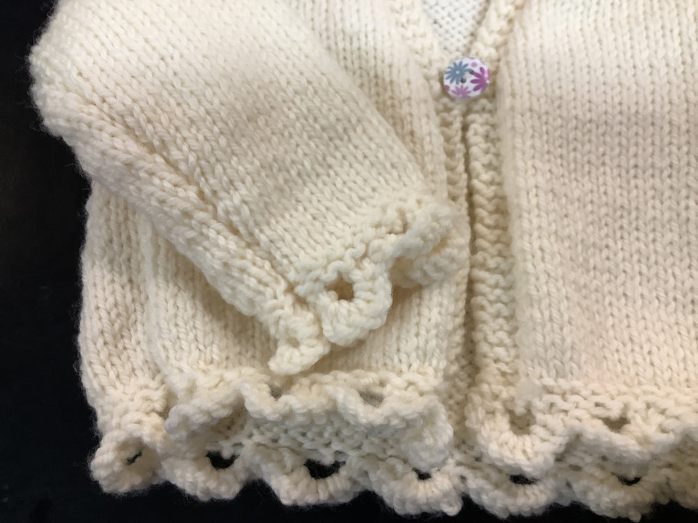 1432062 HVC Baby Cardigan with Frill | Cream