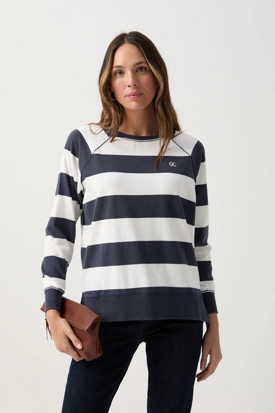 W25-3262-2  Stripe Sweater Parisian Night