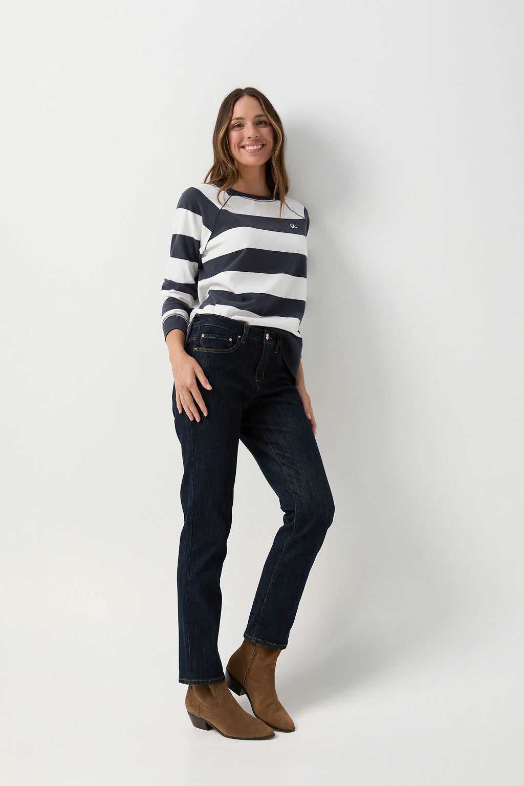 W25-3262-2  Stripe Sweater Parisian Night