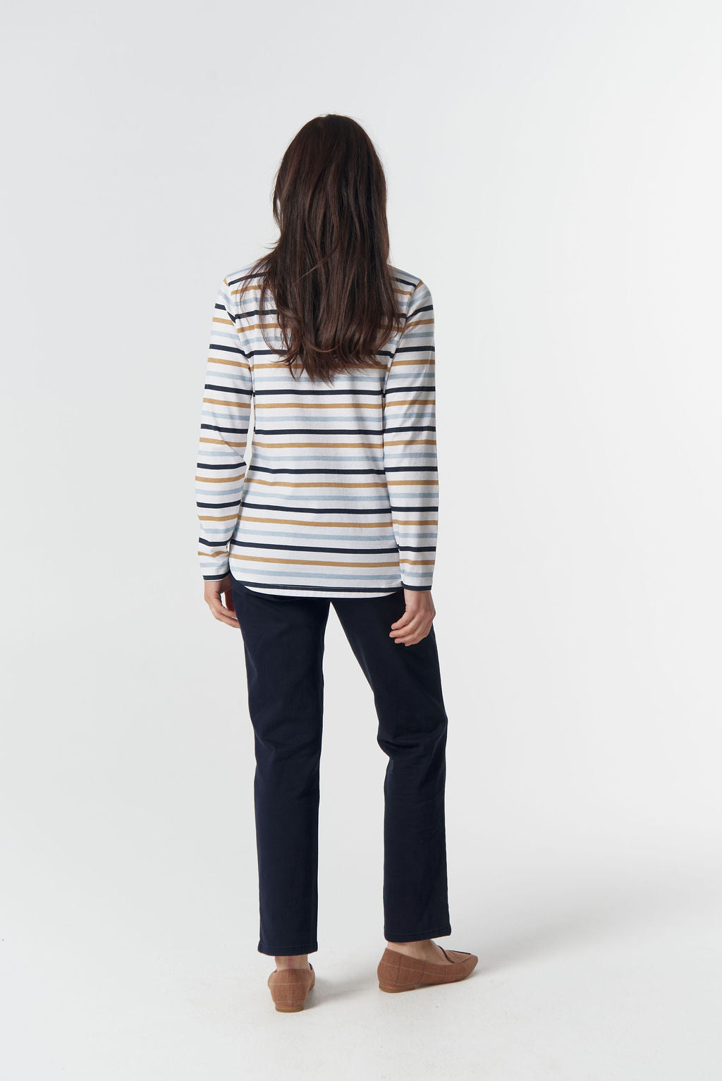 3264-26-W26 Original Multi Stripe Long Sleeve Tee - Skyride Blue