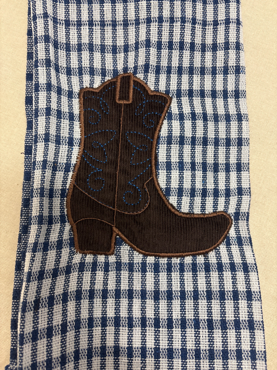 HVC 1432185 Embroided Boot Tea Towel