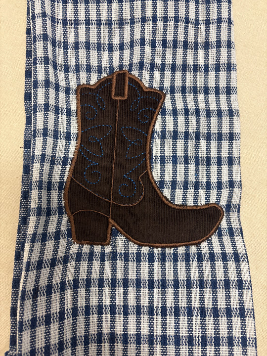 HVC 1432185 Embroided Boot Tea Towel
