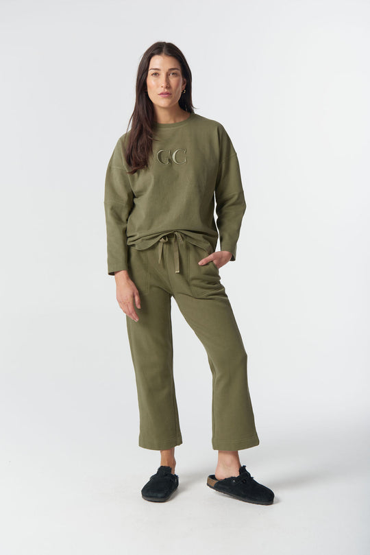 3314-W26 GC Logo Cotton Sweater - Sage