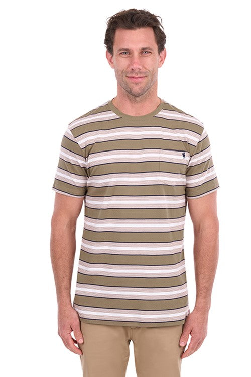 T6S1516007 MENS NICK 1PKT SS TEE | Sand / Off White