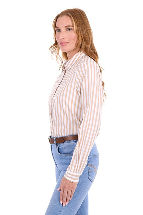 T6S2130067 Ladies Ellie Long Sleeve Shirt | Tan