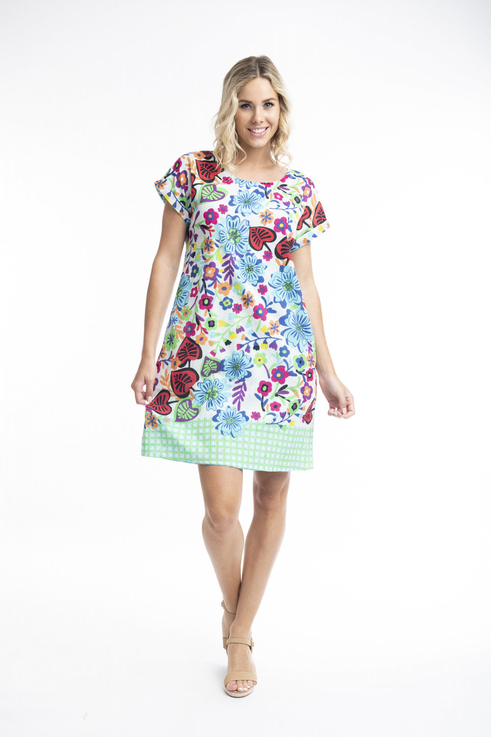 41126 Limassol Short-Sleeved Reversible Shift Dress