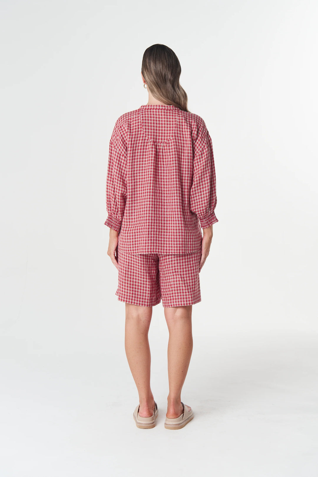 4468-S26 Maple Linen Blouse |  Poinsettia