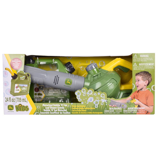 470146 John Deere Bubble 'N' Fun Leaf Blower Combo with 709ml Bubble Refill Jerry Can