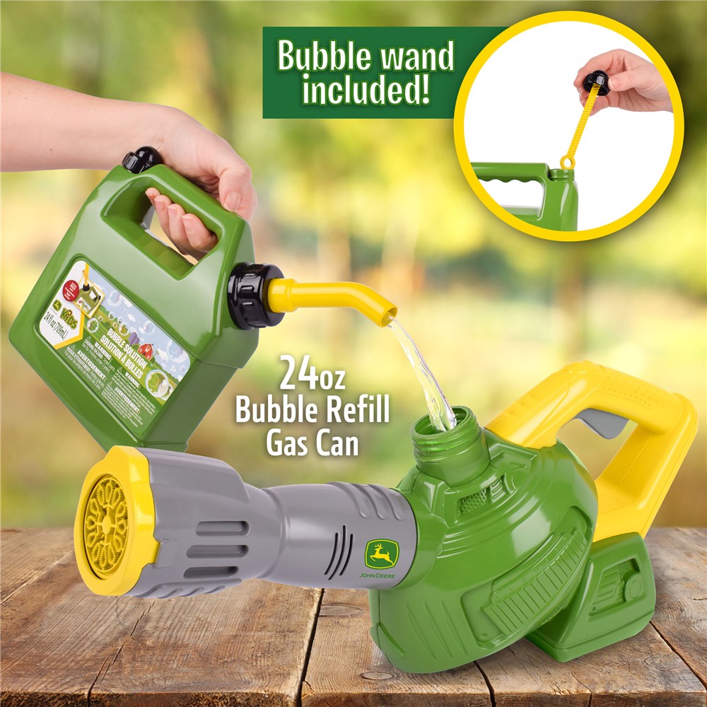 470146 John Deere Bubble 'N' Fun Leaf Blower Combo with 709ml Bubble Refill Jerry Can