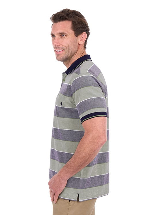 T6S1509021 MENS BILLY 1PKT SS POLO | Green / Charcoal