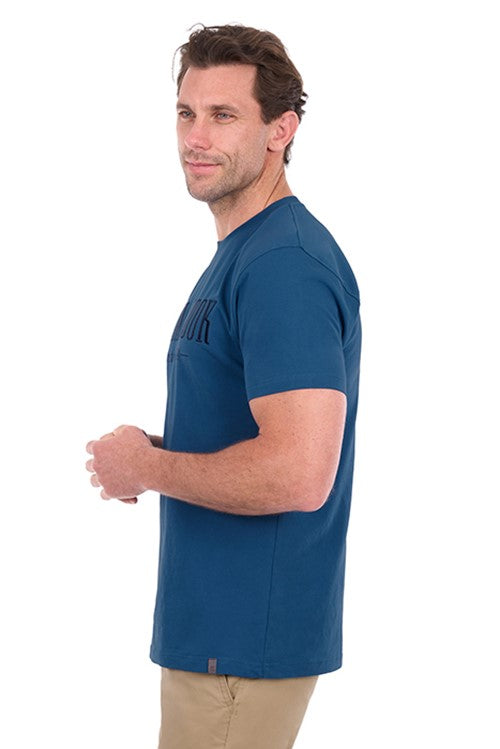 T6S1516010 MENS NATHAN SS TEE | Washed Blue