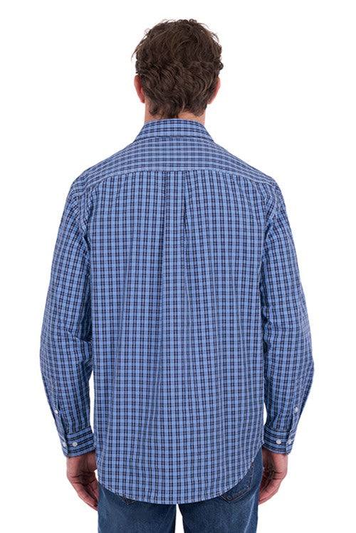 H6S1126187 MENS WYATT 1/2 PLKT LS SHIRT | Blue