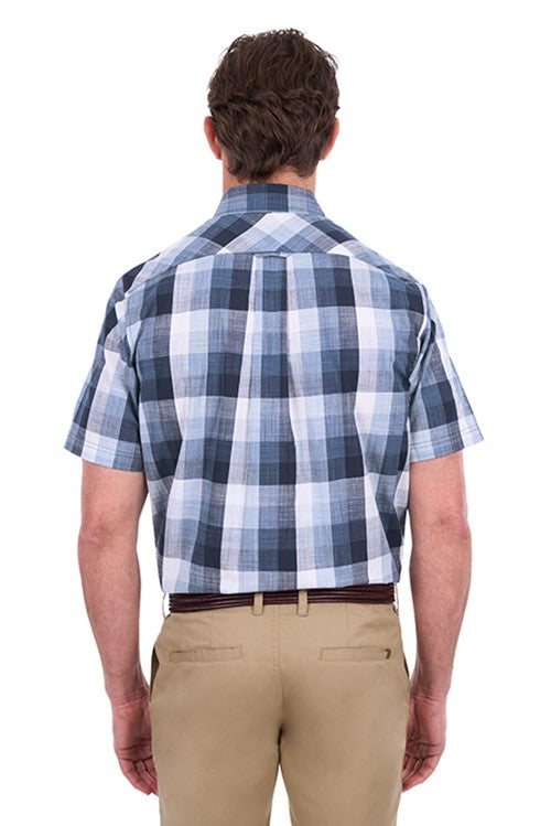 T6S1110042 Mens Oscar 2 Pocket Short Sleeve Shirt | Navy