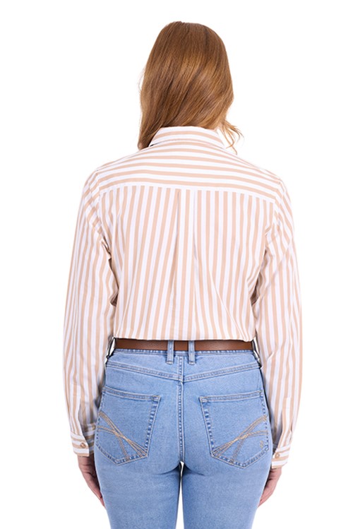 T6S2130067 Ladies Ellie Long Sleeve Shirt | Tan