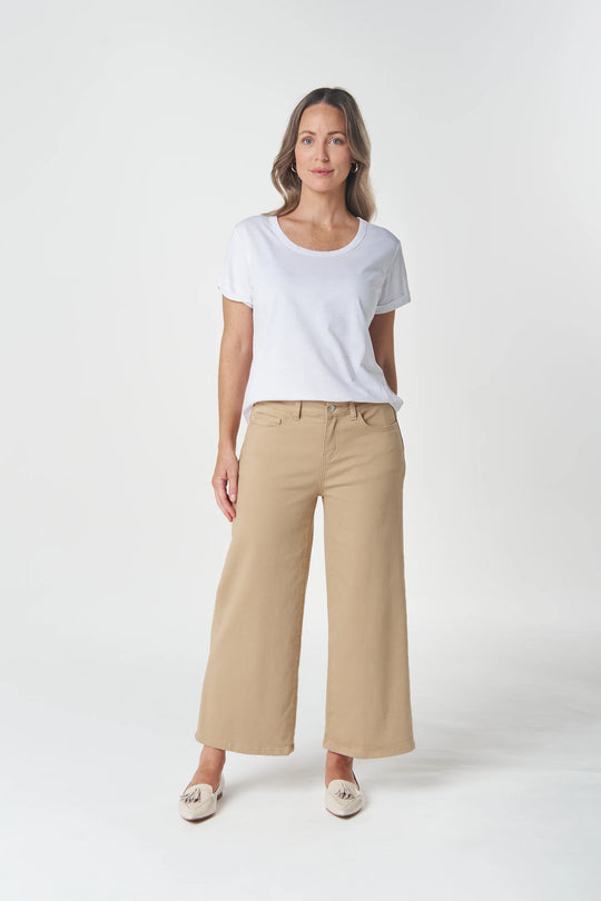 5268-210 5 Pocket Crop Wide Leg Ankle Jean