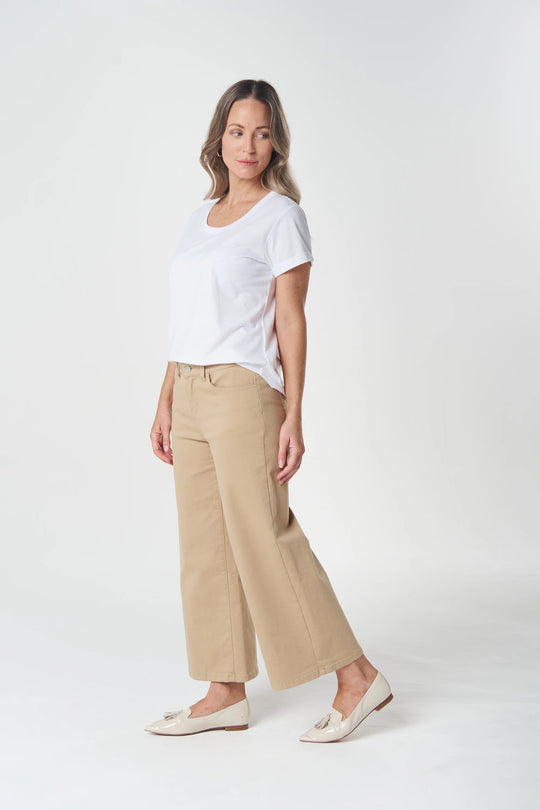 5268-210 5 Pocket Crop Wide Leg Ankle Jean