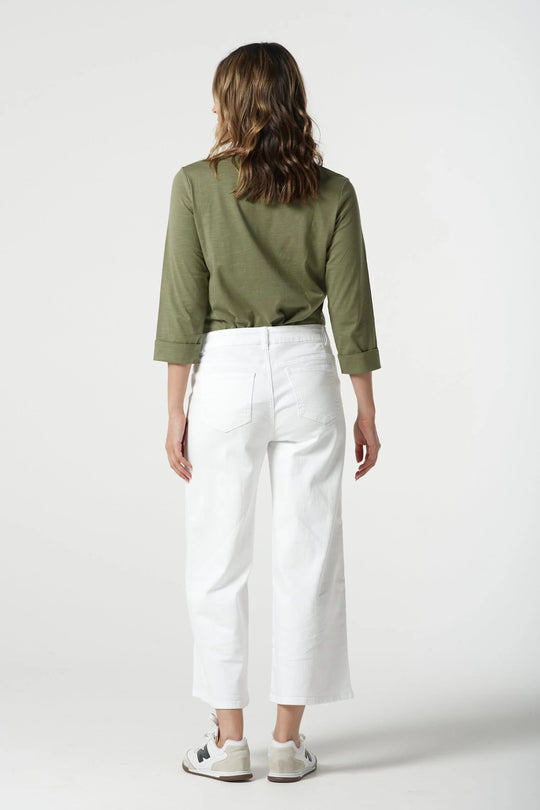 5268-210 5 Pocket Crop Wide Leg Ankle Jean