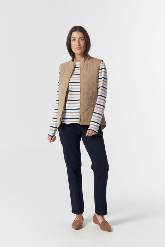 5296 - W26 The Heritage Quilted Vest - Iced Coffee