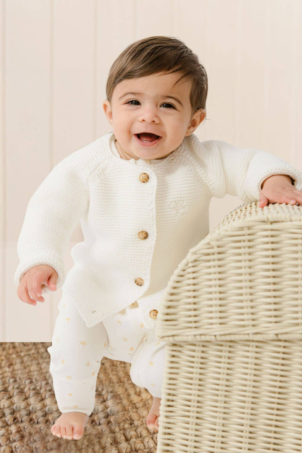 Newborn Organic Cardigan | White