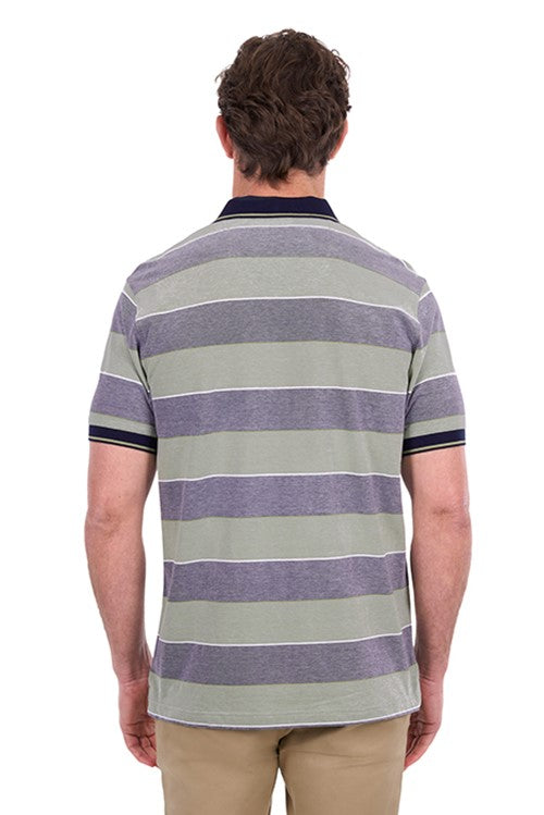 T6S1509021 MENS BILLY 1PKT SS POLO | Green / Charcoal