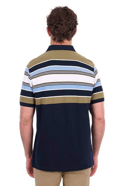 T6S1504014 MENS PHILLIP SS POLO | Navy / Tan